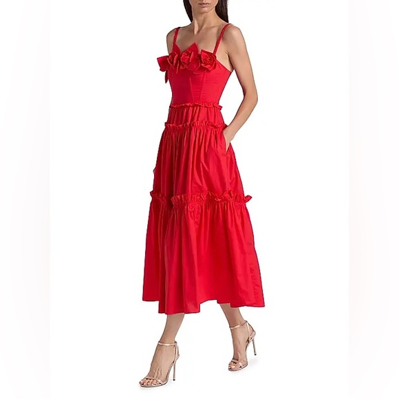 AKNVAS Rach Clay Tiered Midi Dress $695 NEW without tag - Picture 4 of 13